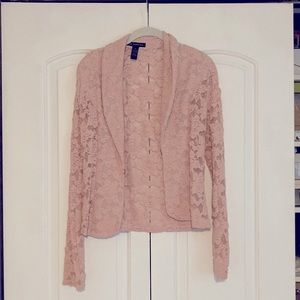 Pale Pink Lace Blazer